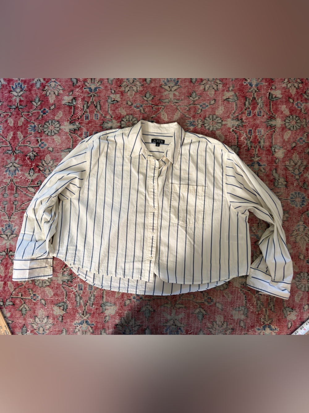 J. Crew Étienne cropped button-up shirt in stripe